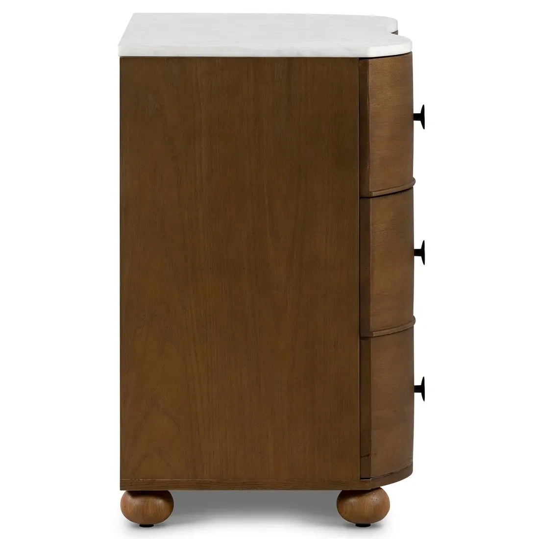 Camilla Chest - White Marble, Brown Oak