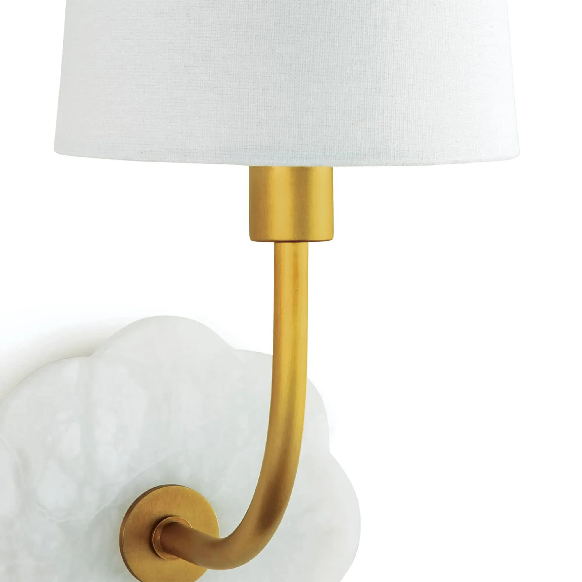 Camilla French Country Armed Sconce - White, Alabaster