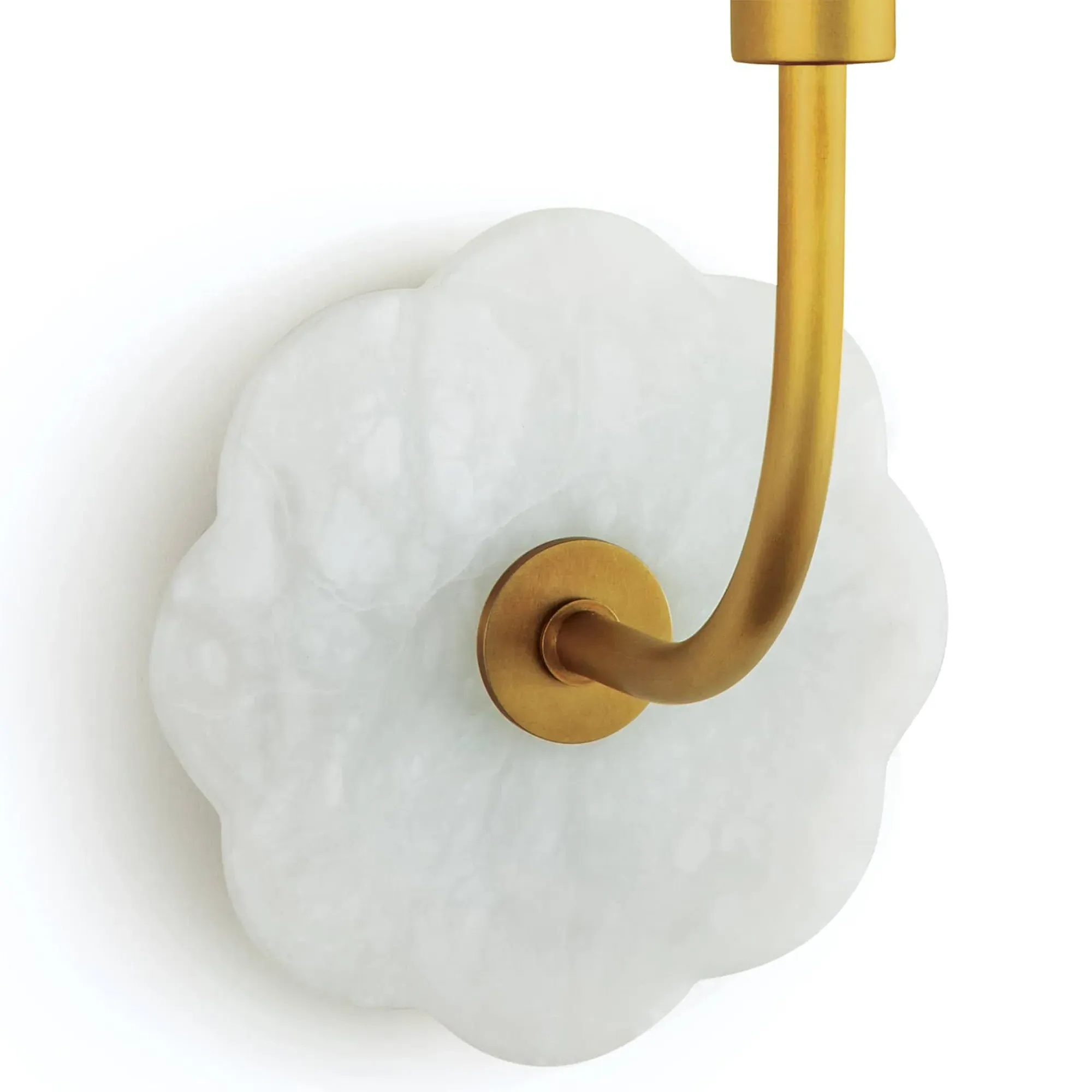 Camilla French Country Armed Sconce - White, Alabaster