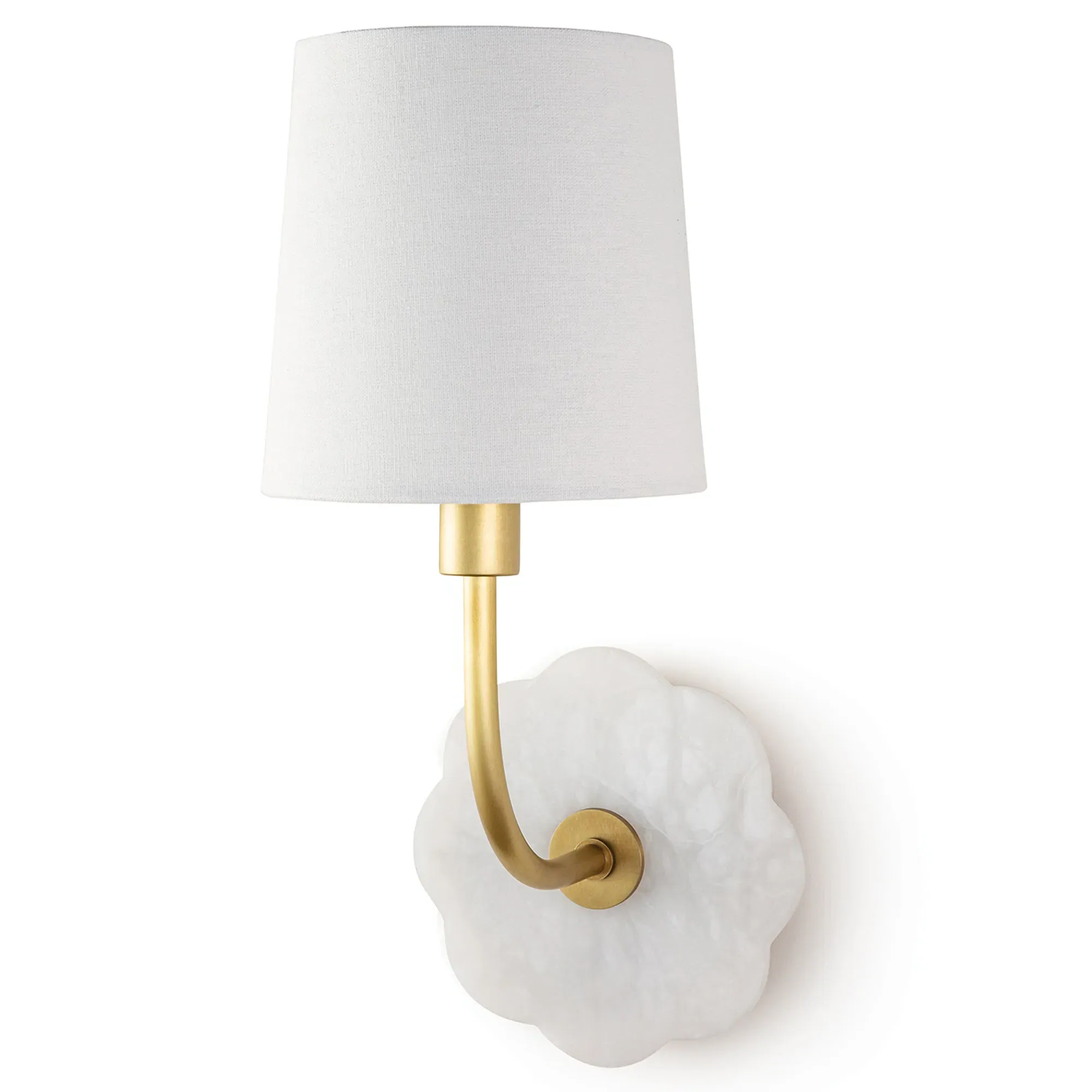 Camilla French Country Armed Sconce - White, Alabaster image