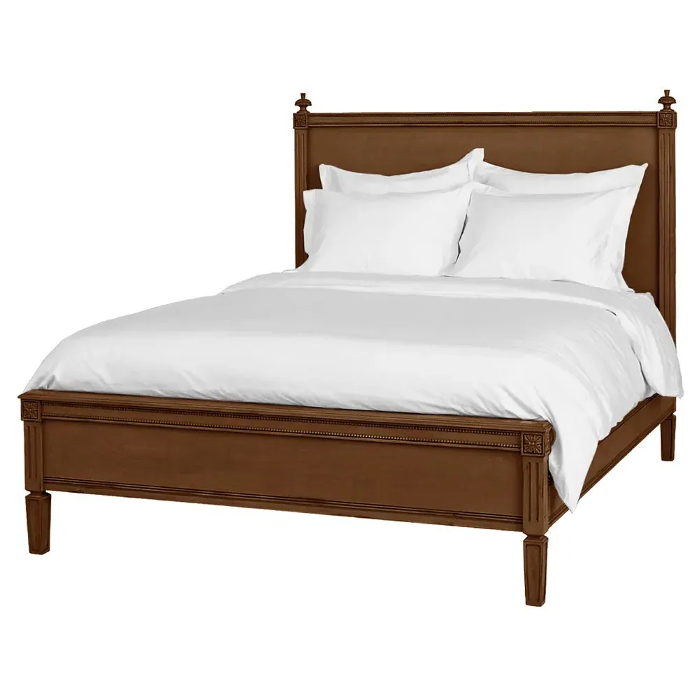 Camilla Full Size Bed Frame - Pecan Brown, Alder Wood image