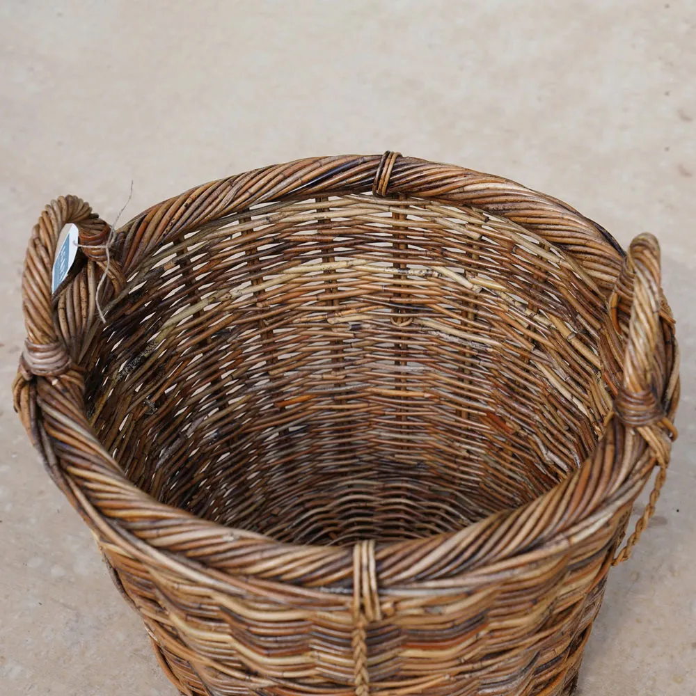 Camilla Handwoven Floor Log Basket - Brown, Rattan