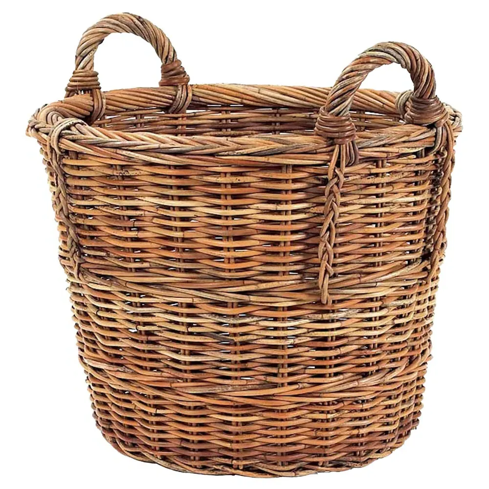 Camilla Handwoven Floor Log Basket - Brown, Rattan image