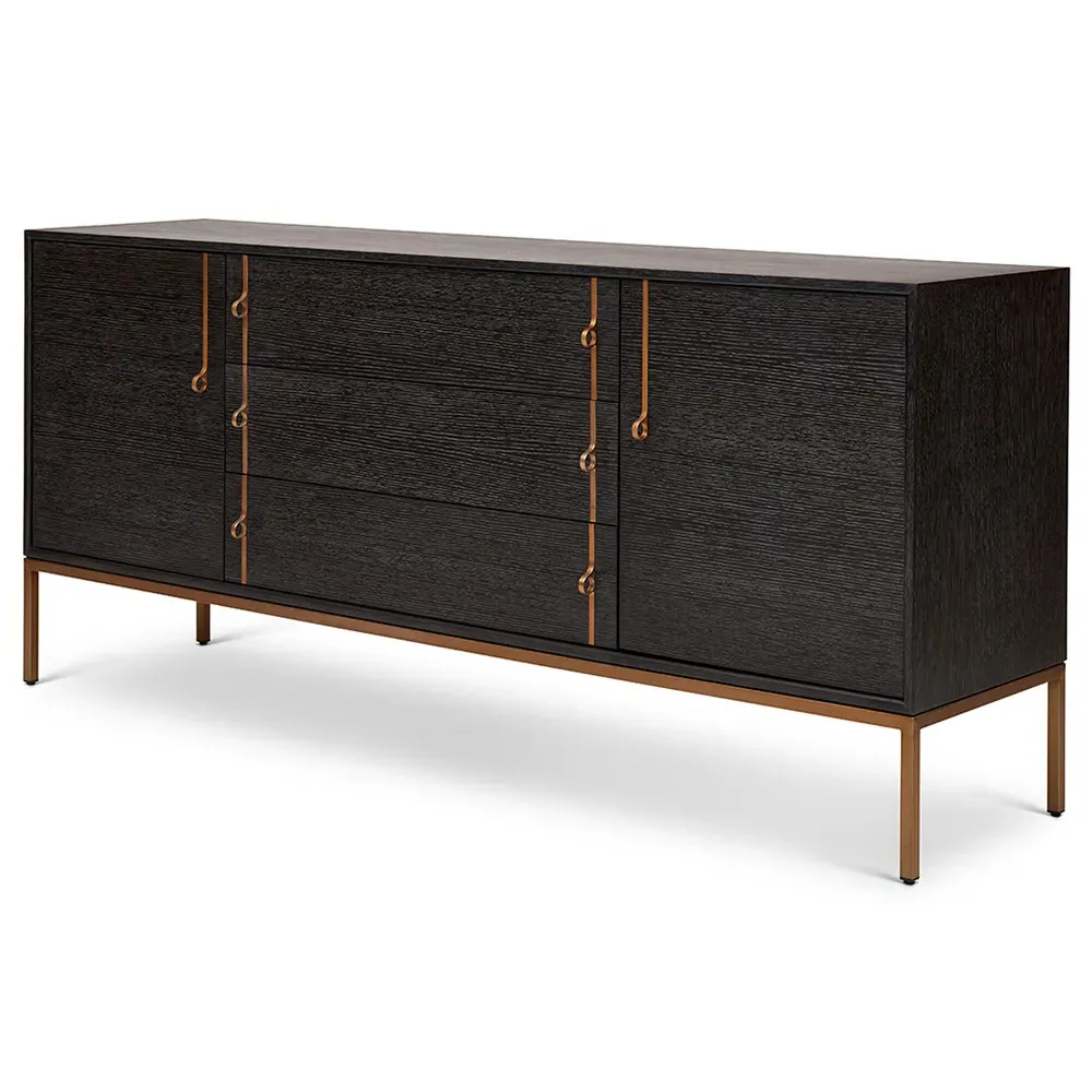 Camilla Oak Wood Sideboard - Brown
