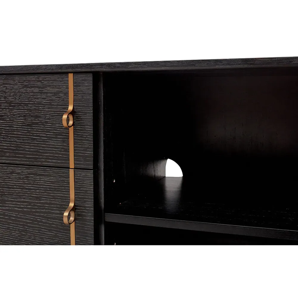 Camilla Oak Wood Sideboard - Brown