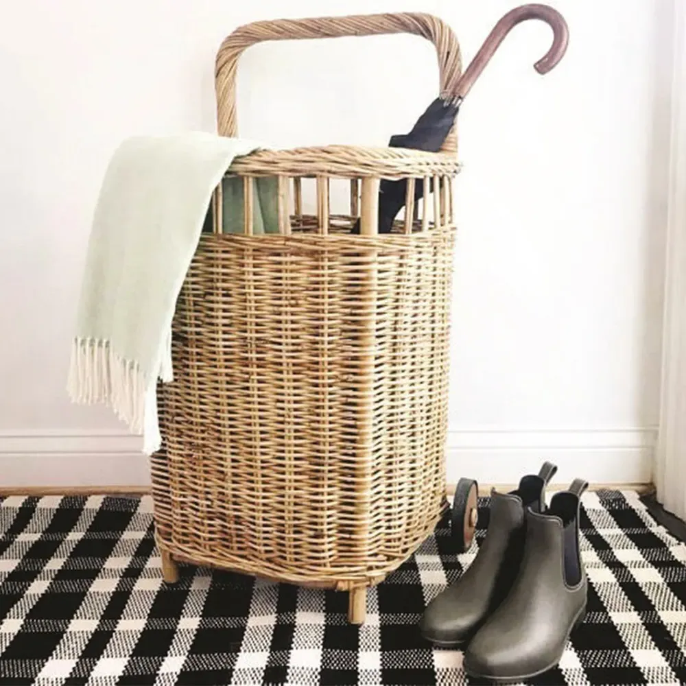 Camilla Small Handwoven Floor Basket - Natural, Rattan