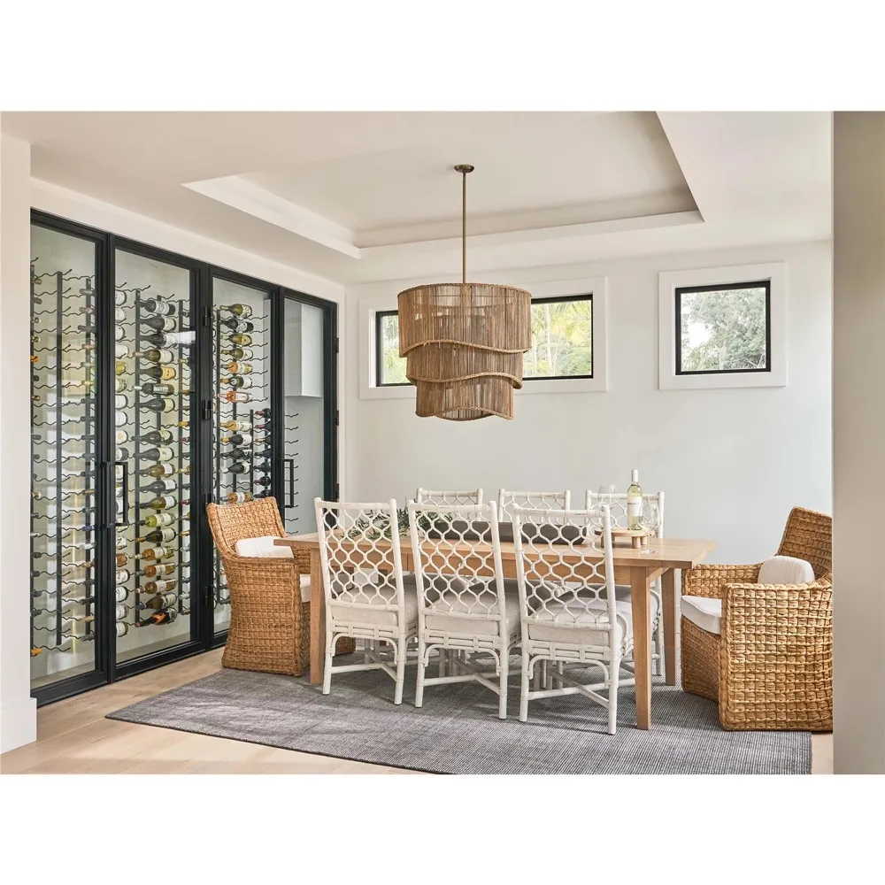 Camilla Upholstered Arm Chair - Cream, Woven Hyacinth