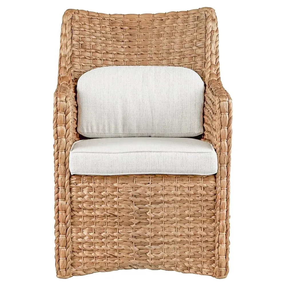 Camilla Upholstered Arm Chair - Cream, Woven Hyacinth image