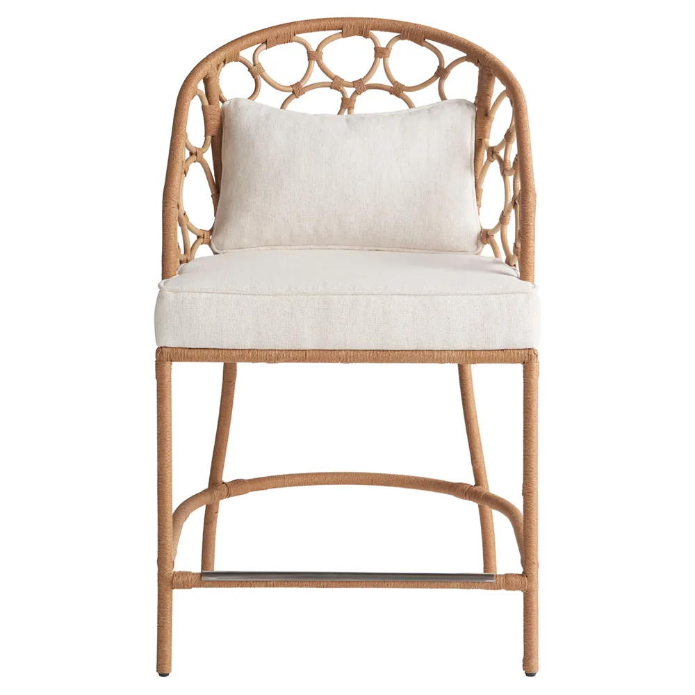 Camilla Upholstered Counter Stool - Natural, Rattan