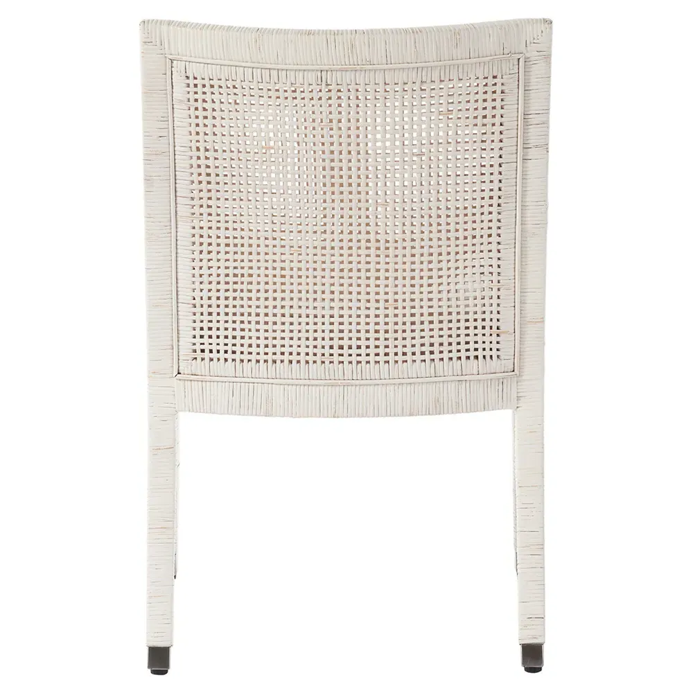 Camilla Upholstered Dining Arm Chair - Off White, Rattan