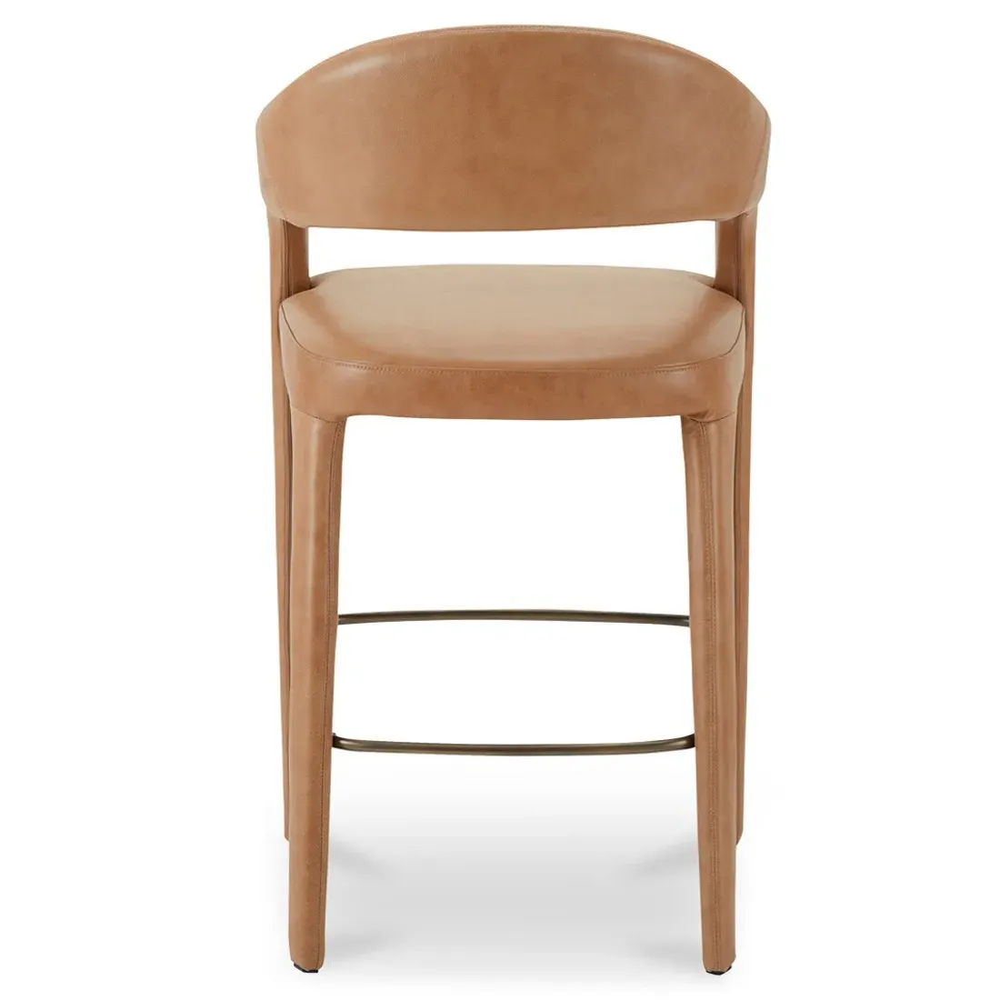 Camille Bar Stool - Tan, Leather