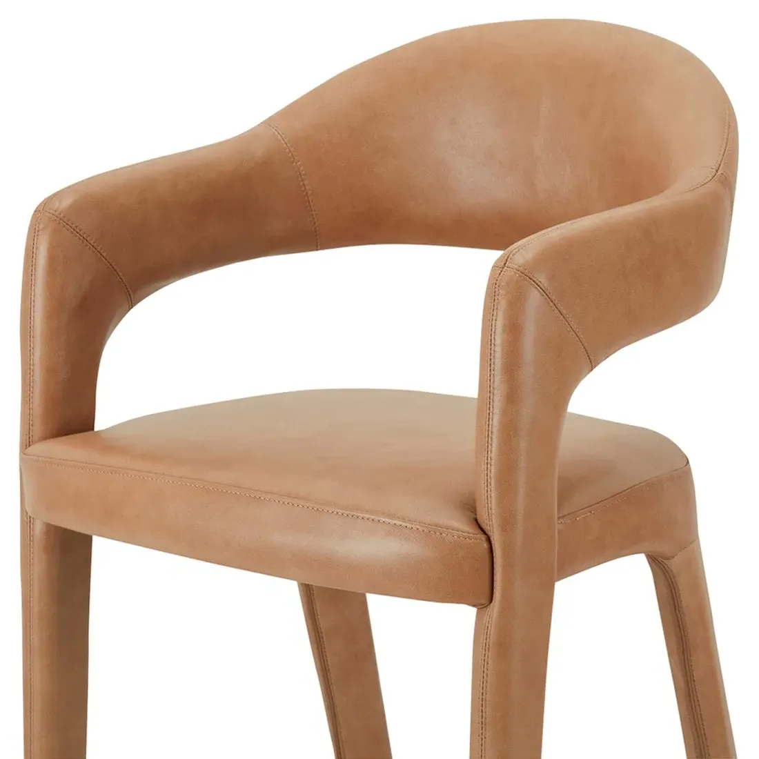 Camille Bar Stool - Tan, Leather