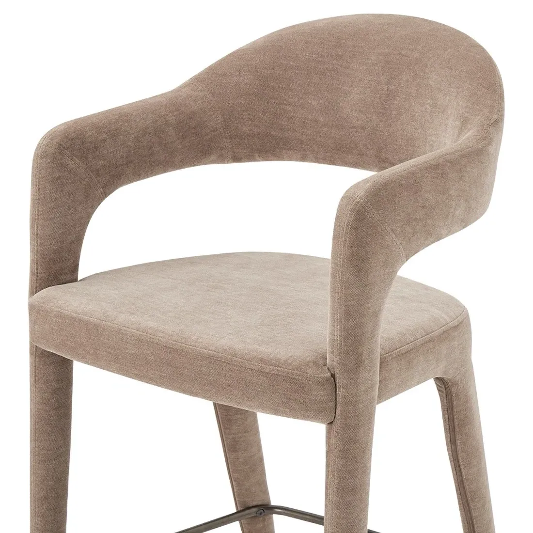 Camille Counter Stool - Brown, Velvet
