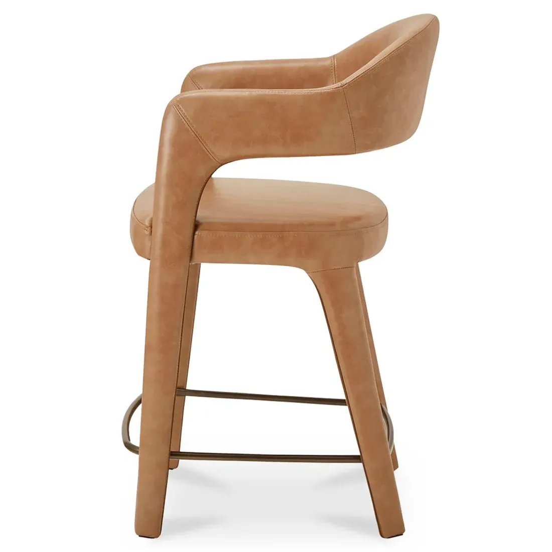 Camille Counter Stool - Tan, Leather