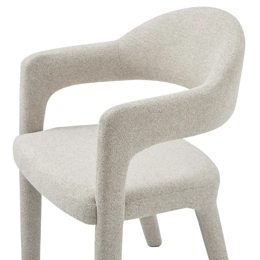 Camille Dining Arm Chair - Beige, Metal