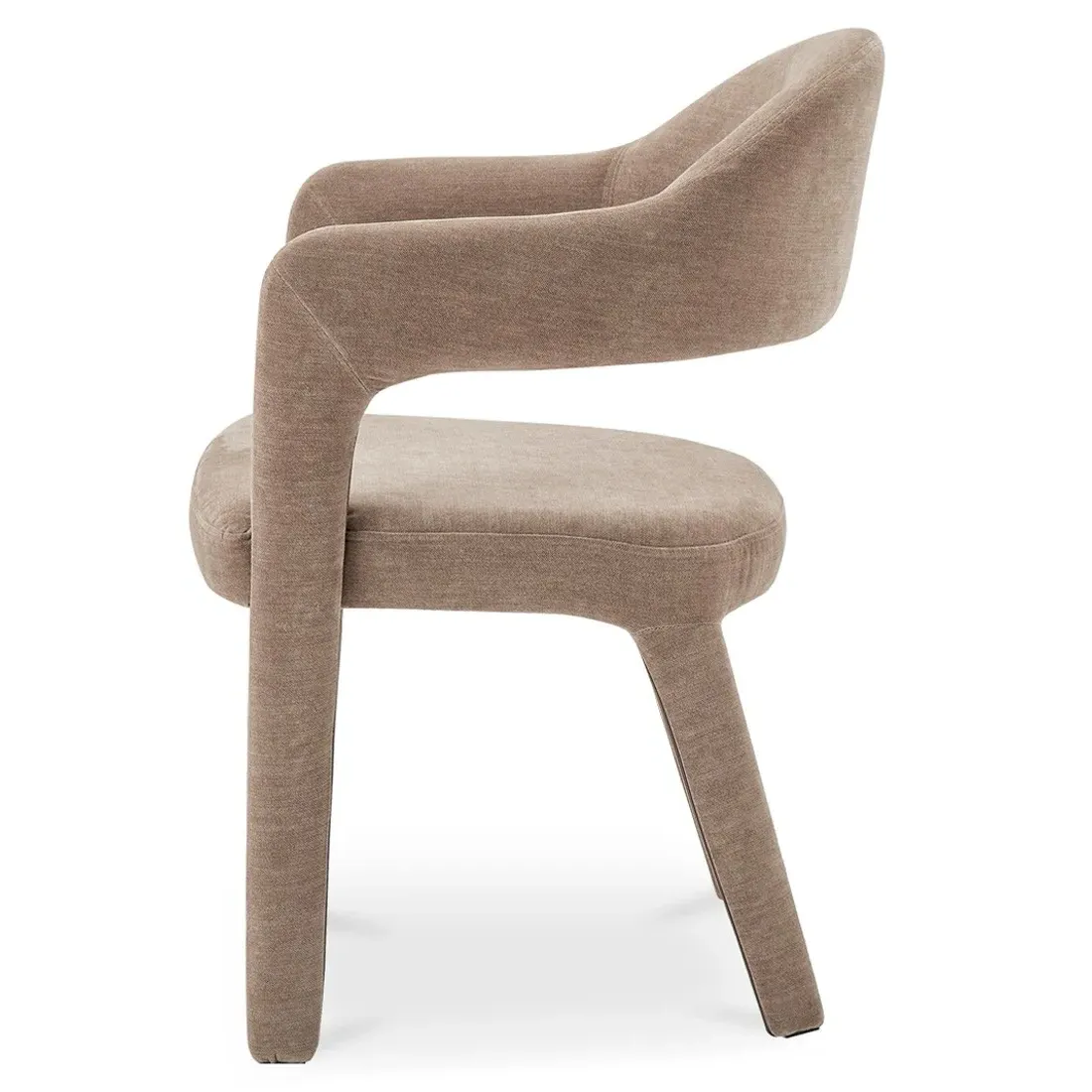 Camille Dining Arm Chair - Brown, Velvet