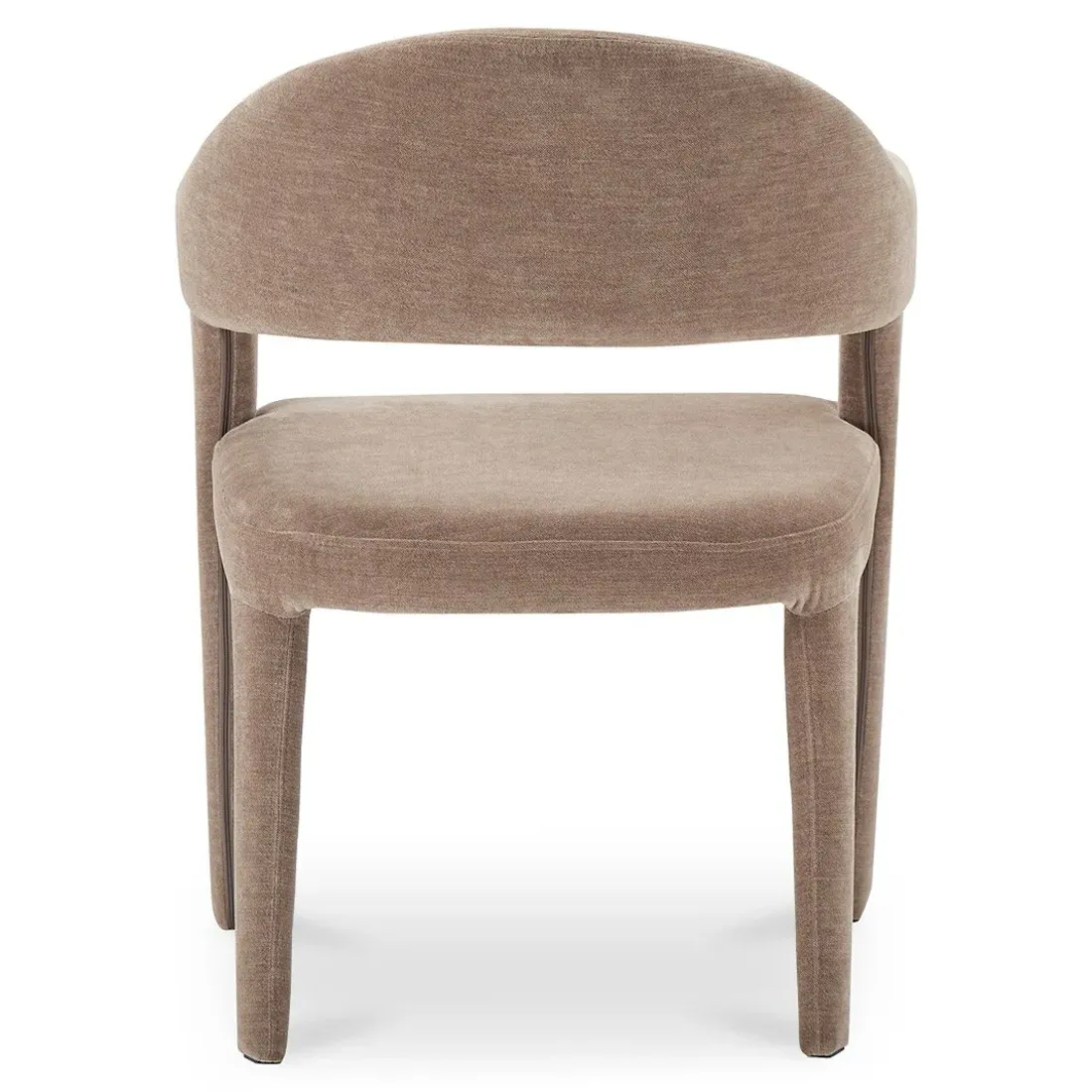 Camille Dining Arm Chair - Brown, Velvet