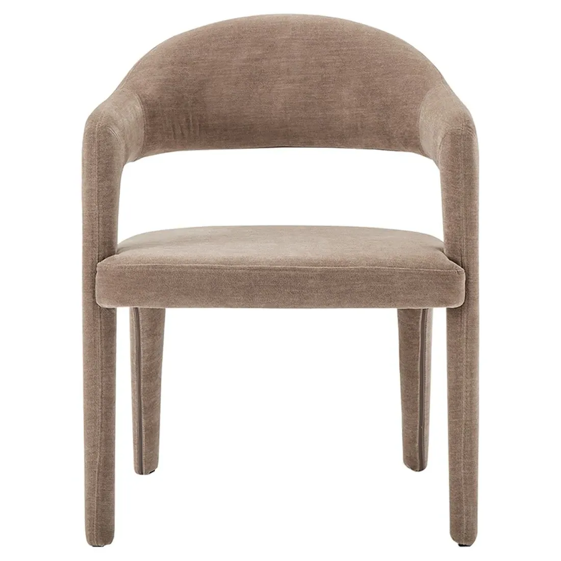 Camille Dining Arm Chair - Brown, Velvet image