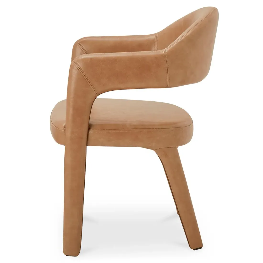 Camille Dining Arm Chair - Tan, Leather