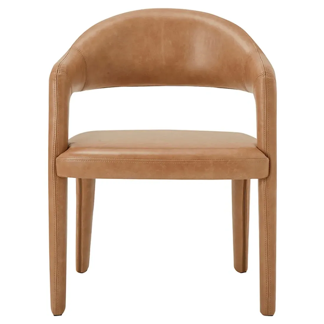 Camille Dining Arm Chair - Tan, Leather image