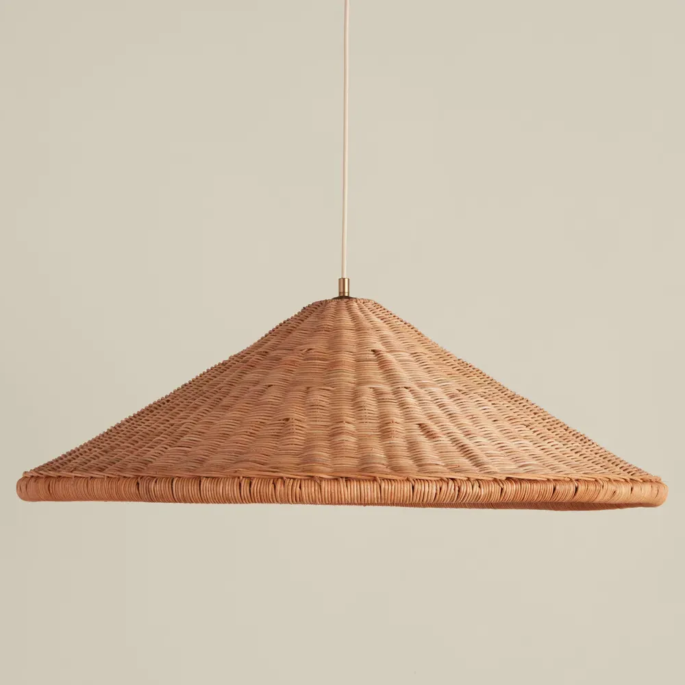 Camille Rattan Pendant Light - Natural