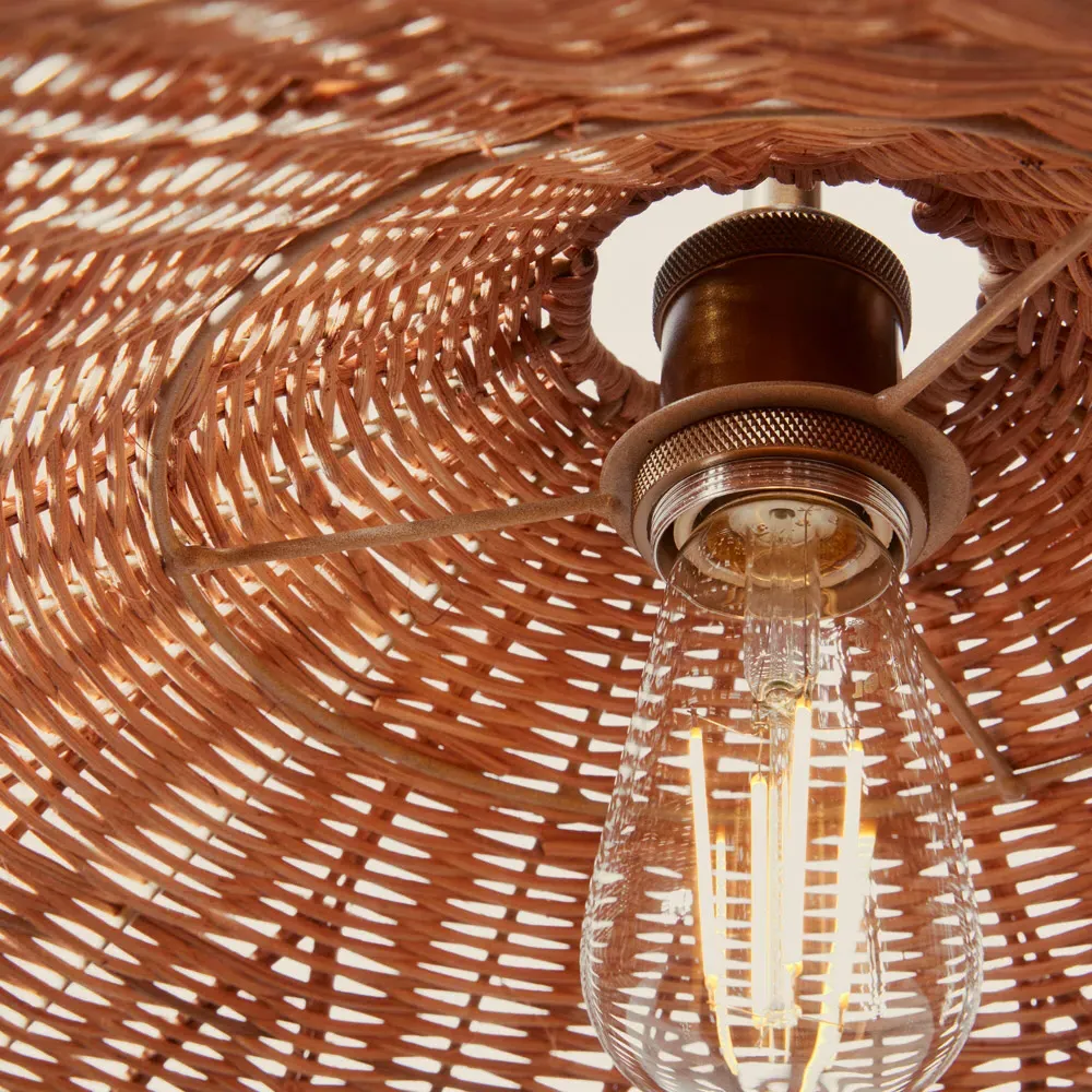 Camille Rattan Pendant Light - Natural