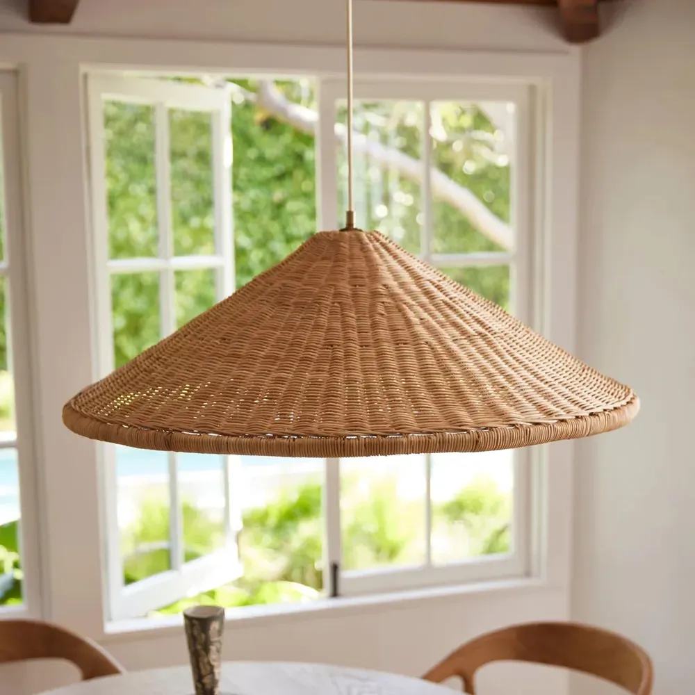 Camille Rattan Pendant Light - Natural