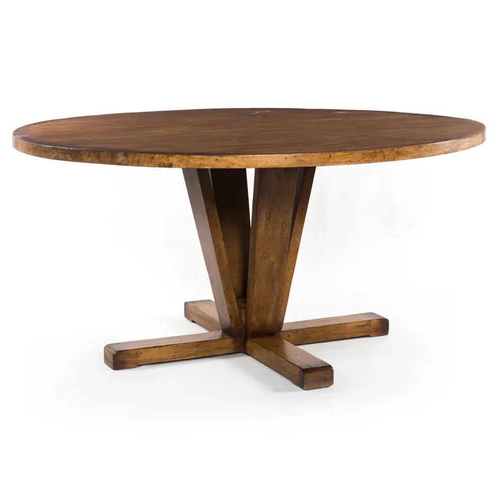 Camille Round Dining Table - Brown, Reclaimed Mango Wood
