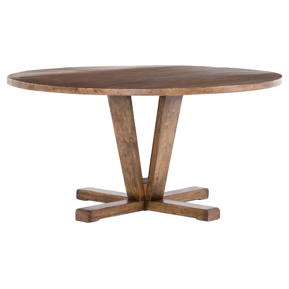 Camille Round Dining Table - Brown, Reclaimed Mango Wood image