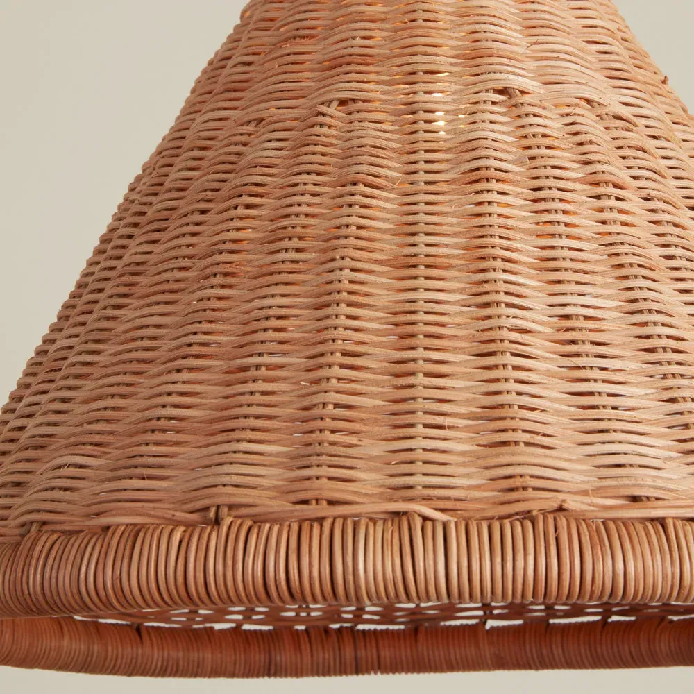 Camille Tall Rattan Pendant Light - Natural