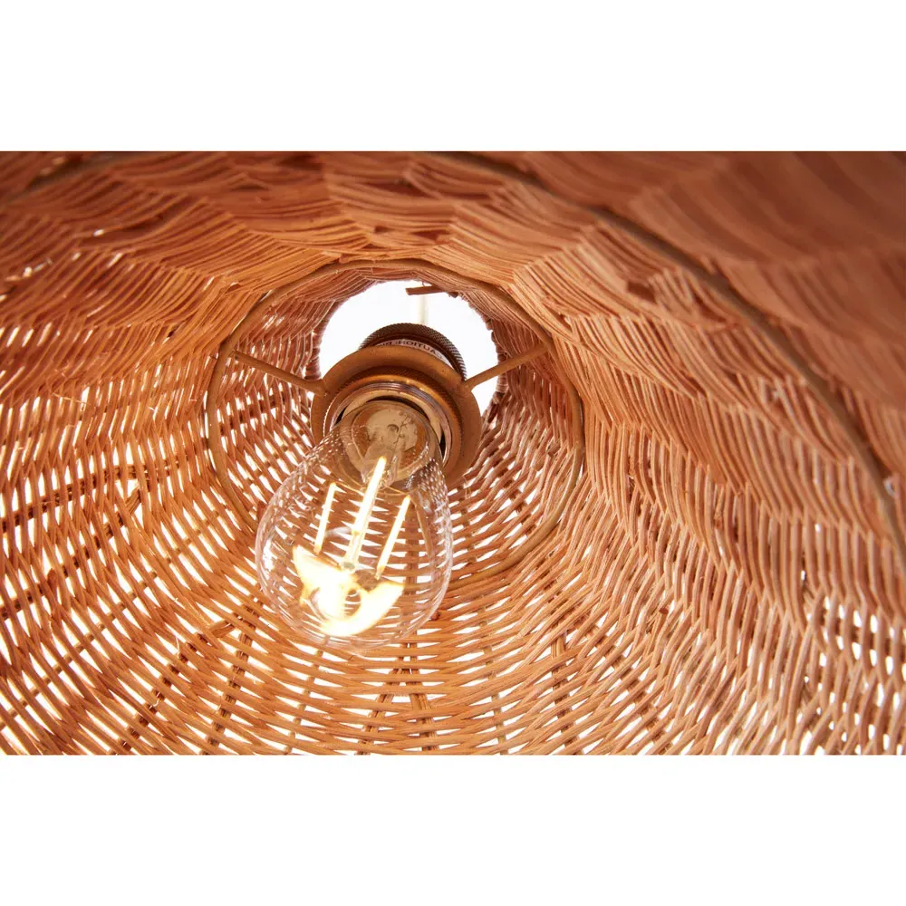 Camille Tall Rattan Pendant Light - Natural