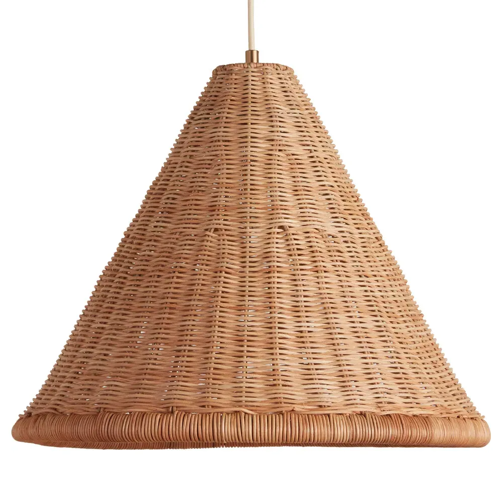 Camille Tall Rattan Pendant Light - Natural image