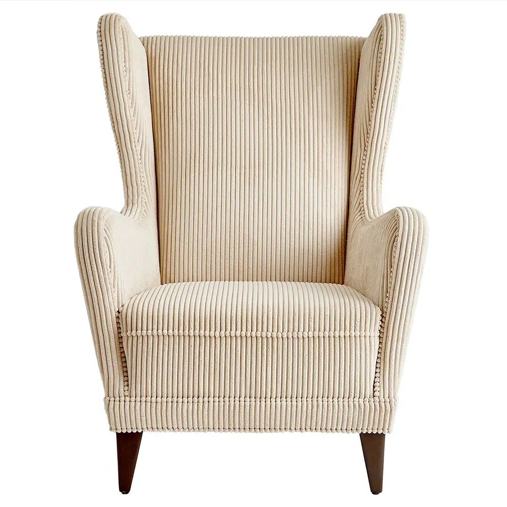 Camille Wing Chair - Beige, Corduroy image