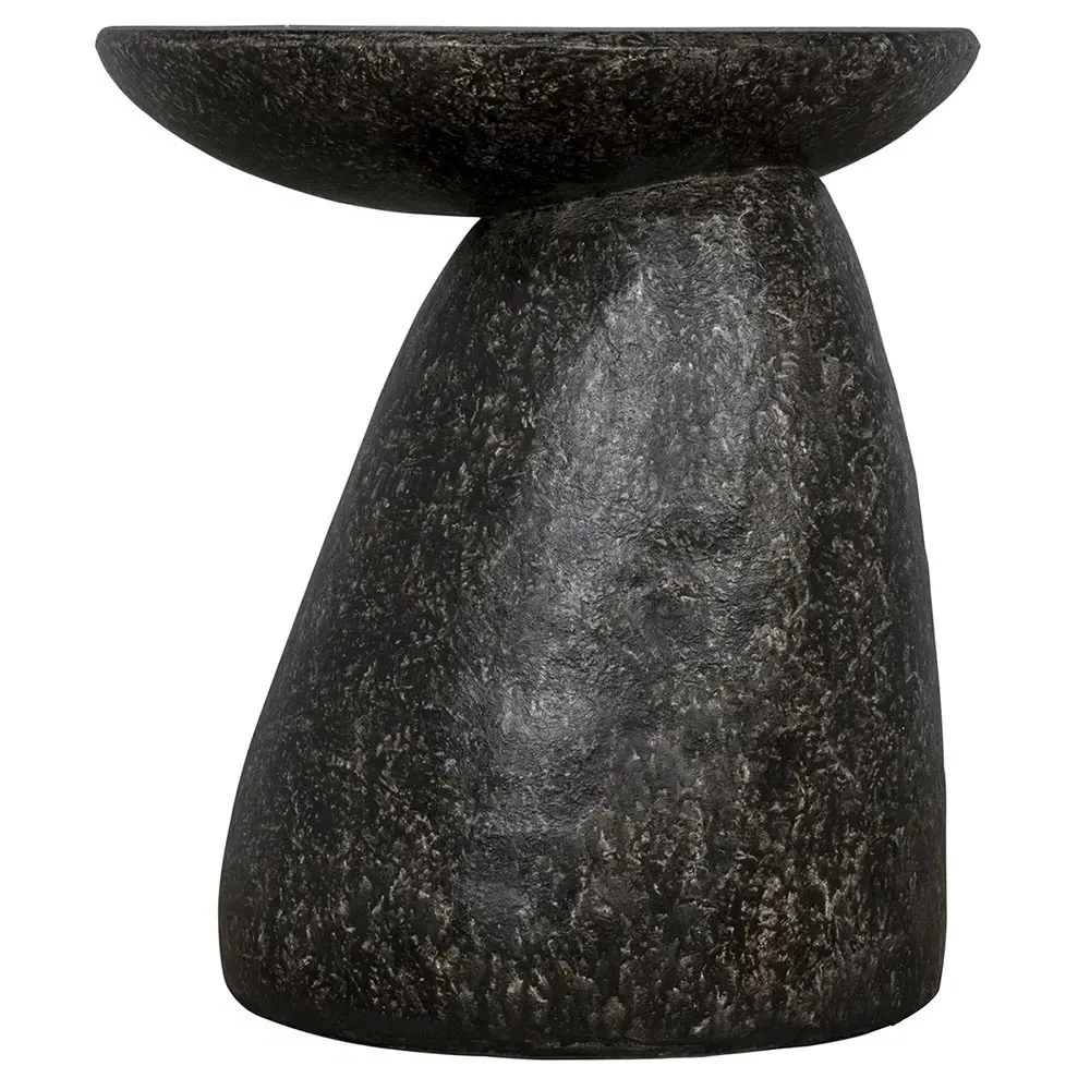 Camryn Round Side Table - Black, Fiber Concrete image