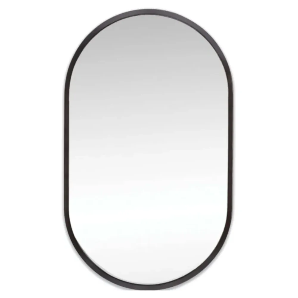 Canal Steel Wall Mirror - Black