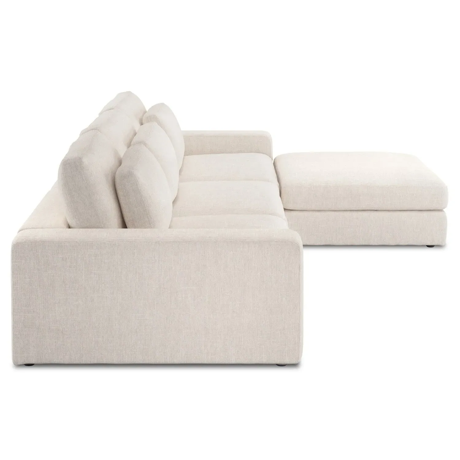 Candace 3-Piece Sectional with Ottoman - Cream