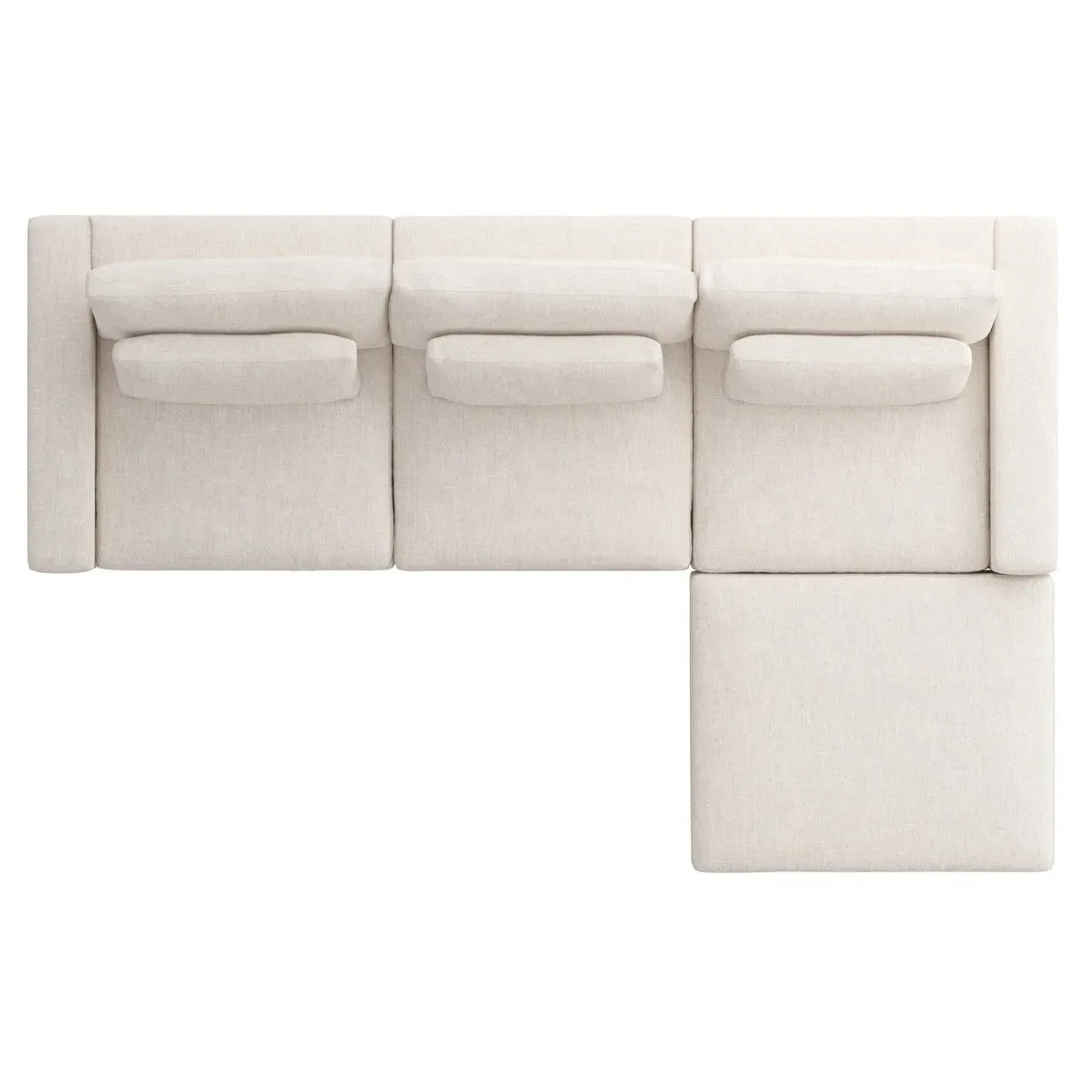 Candace 3-Piece Sectional with Ottoman - Cream