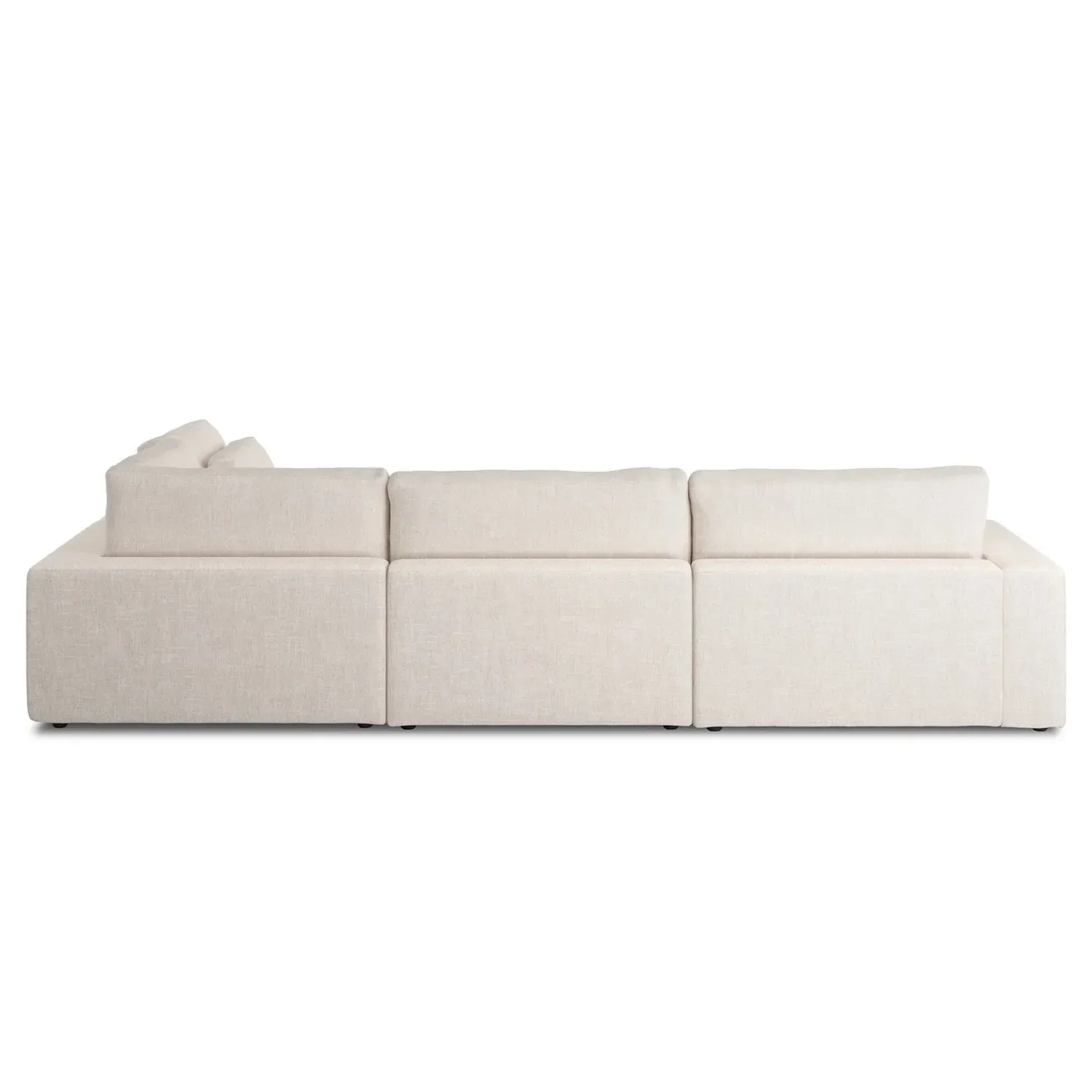 Candace 4-Piece Bumper Sectional with Ottoman - Cream