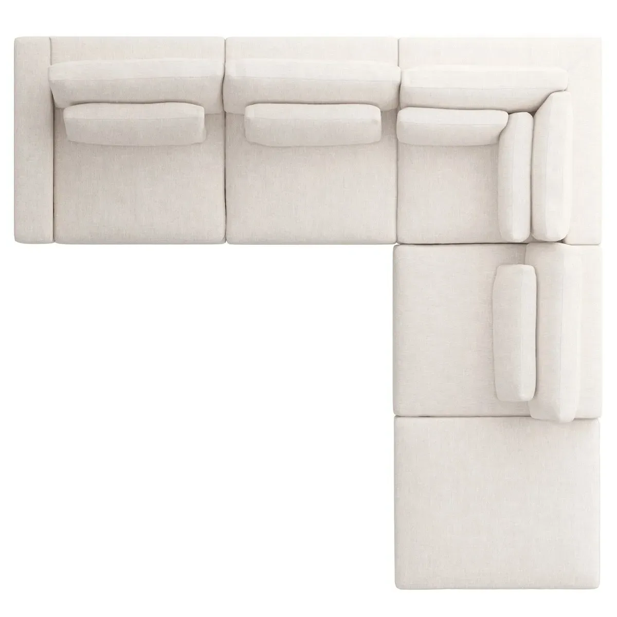 Candace 4-Piece Bumper Sectional with Ottoman - Cream
