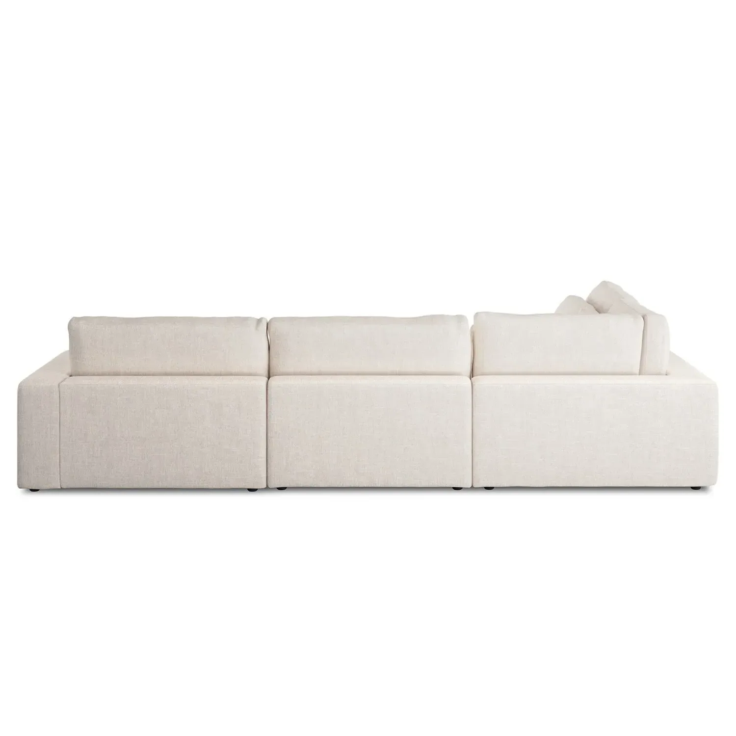 Candace 4-Piece Bumper Sectional with Ottoman - Cream