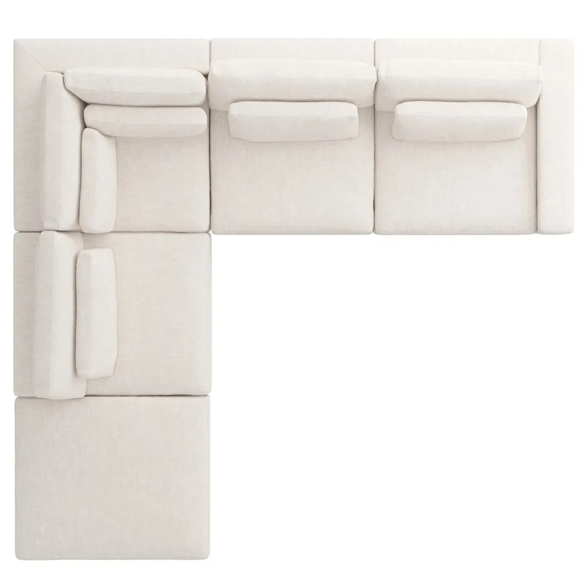 Candace 4-Piece Bumper Sectional with Ottoman - Cream