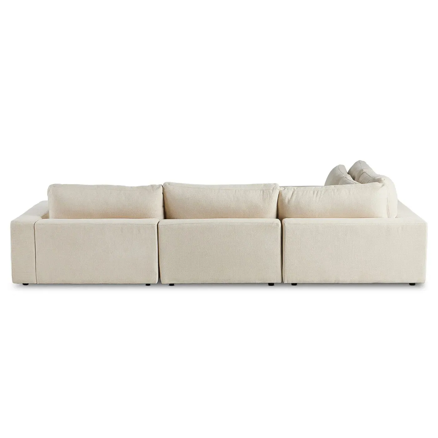 Candace 4-Piece Bumper Sectional with Ottoman - Light Beige