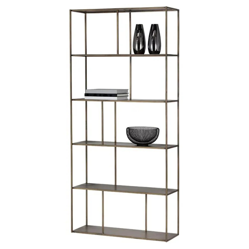 Cantrell 5 Tier Display Case - Antique Brass, Iron