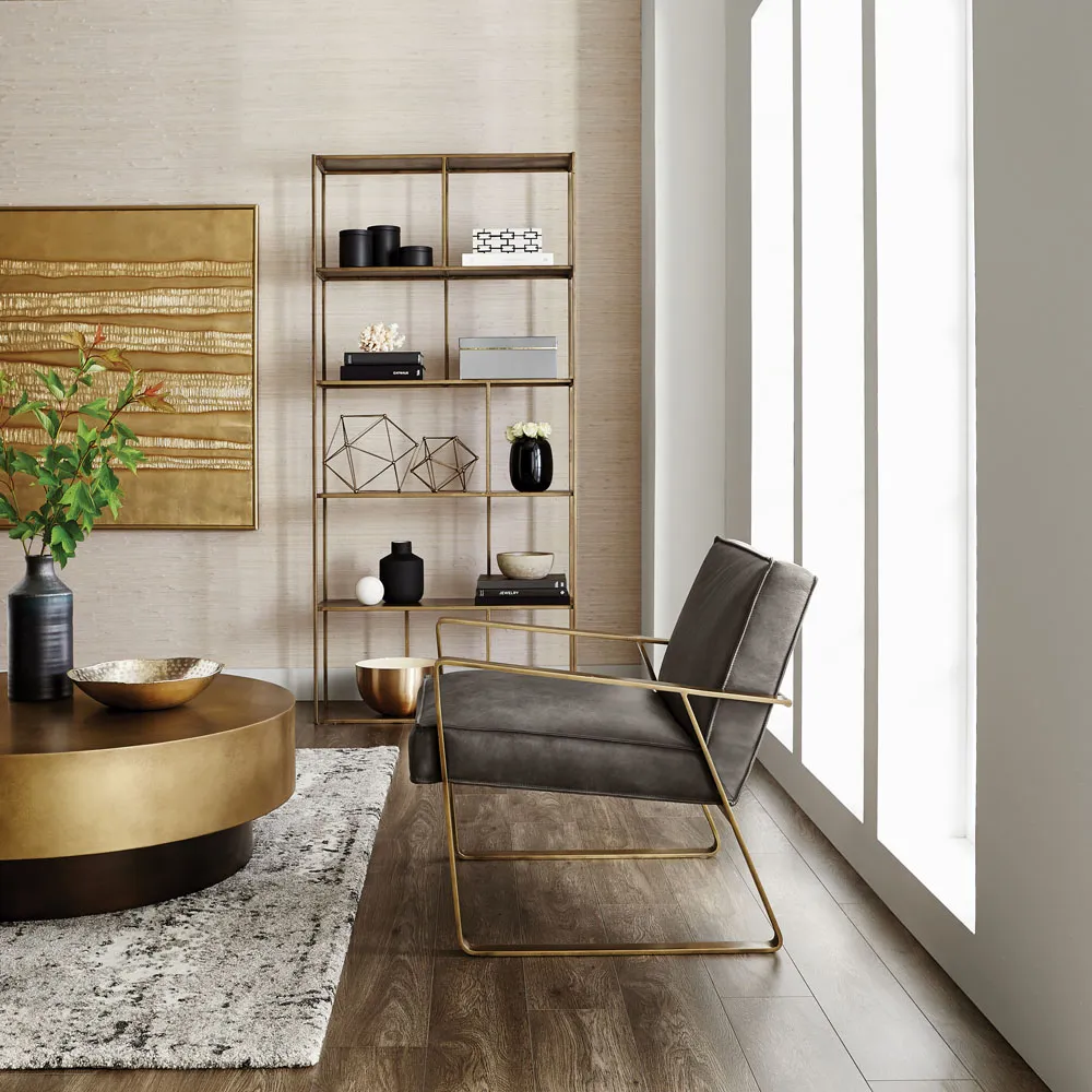 Cantrell 5 Tier Display Case - Antique Brass, Iron