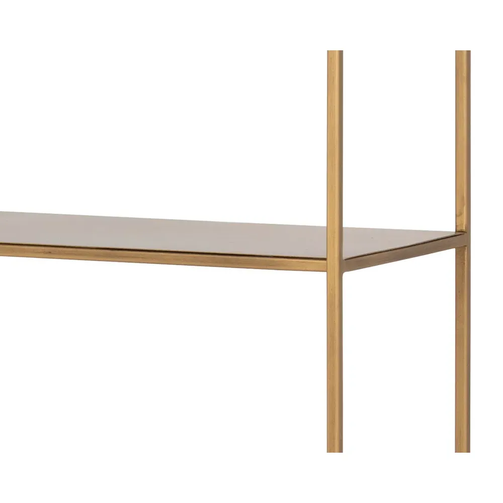 Cantrell 5 Tier Double Display Case - Antique Brass, Iron