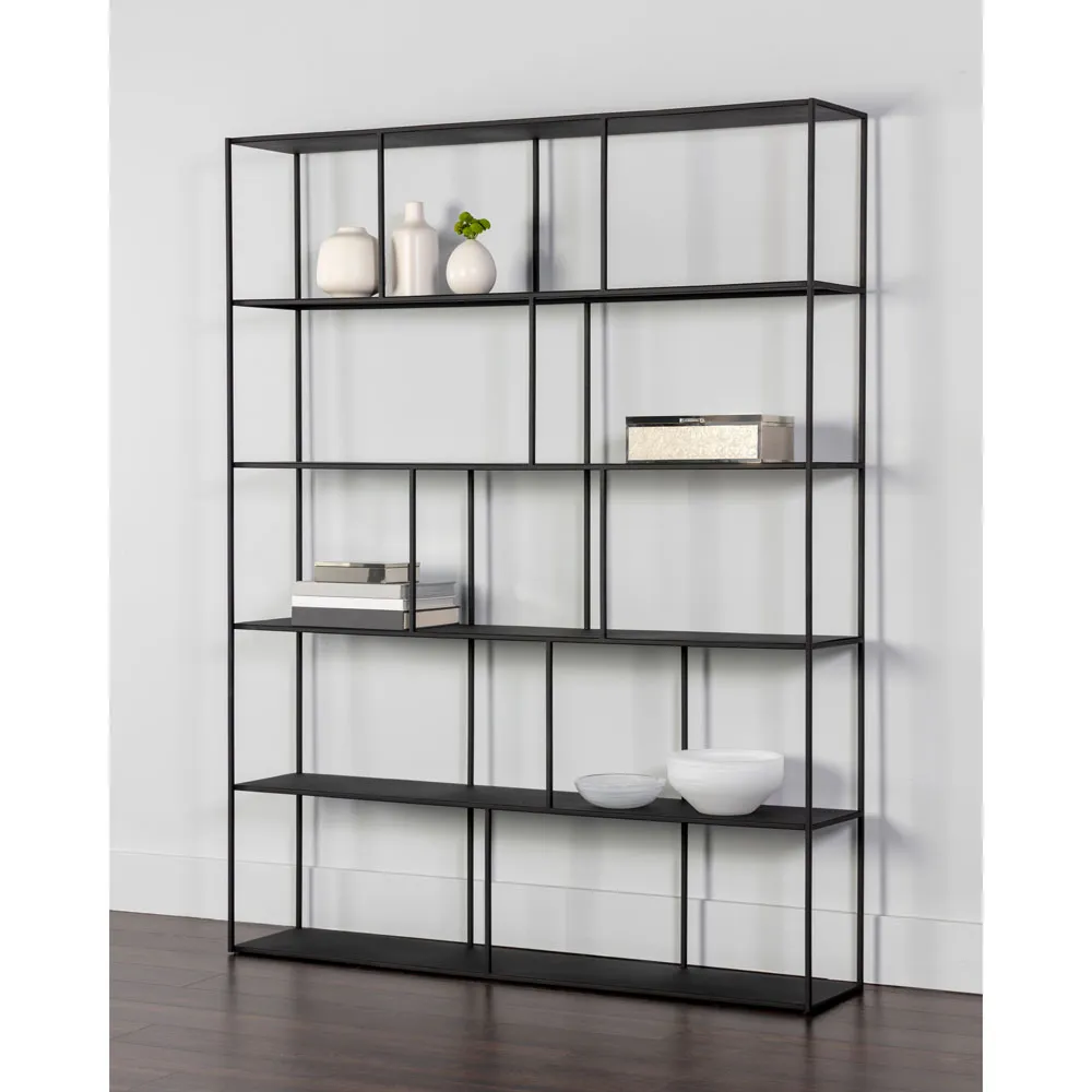 Cantrell 5 Tier Double Display Case - Matte Black, Iron