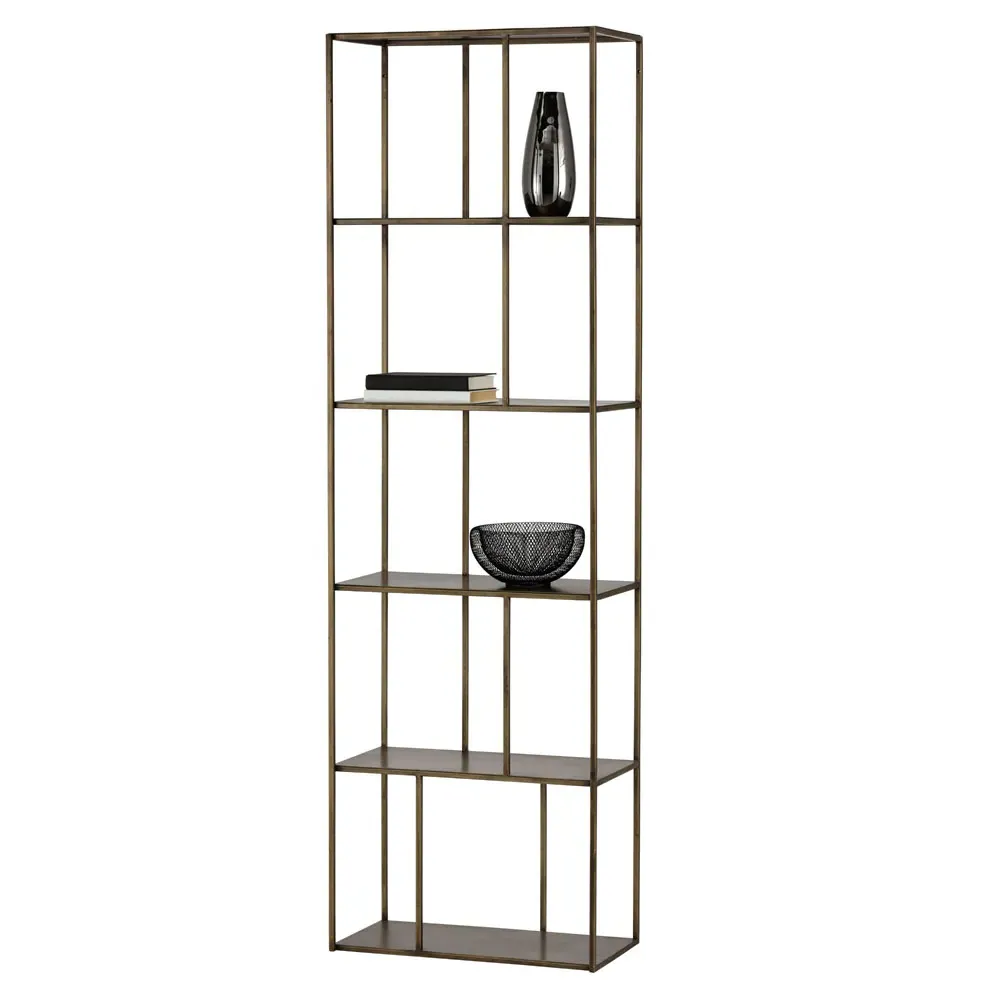 Cantrell 5 Tier Single Display Case - Antique Brass, Iron