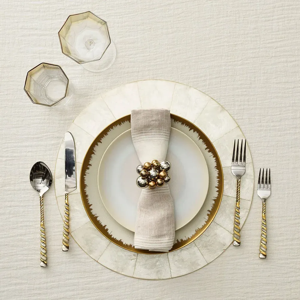 Capiz Round Shell Placemat Set of 4 - Ivory