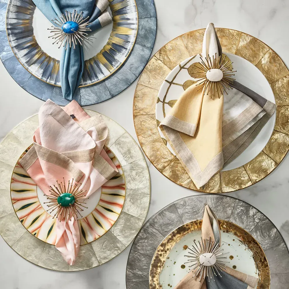 Capiz Round Shell Placemat Set of 4 - Periwinkle