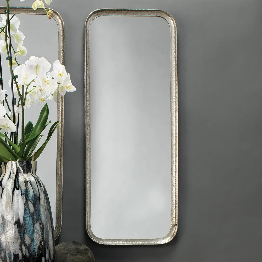 Capri Rectangular Wall Mirror - Silver Leaf, Iron